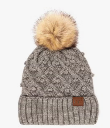 C.C Bobble Beanie Hat With Pom