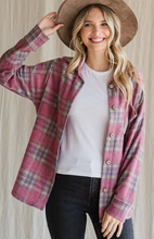 Load image into Gallery viewer, Knit Plaid Button Front Top
