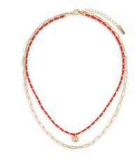 Red Thread Layered Necklace