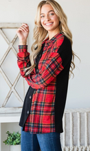 Load image into Gallery viewer, Long Sleeve Plaid Contrast Plus Shacket
