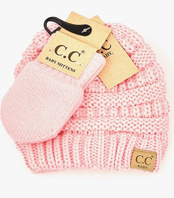 C.C Baby Pom And Mitten Set