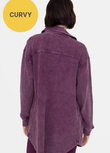 Load image into Gallery viewer, Waffle Knit Mineral-Washed Plus Button Down Jacket
