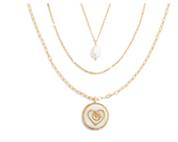 Grateful Heart Mother of Pearl Necklace - Gold