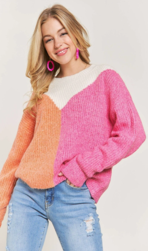Colorblock Comfy Sweater Top