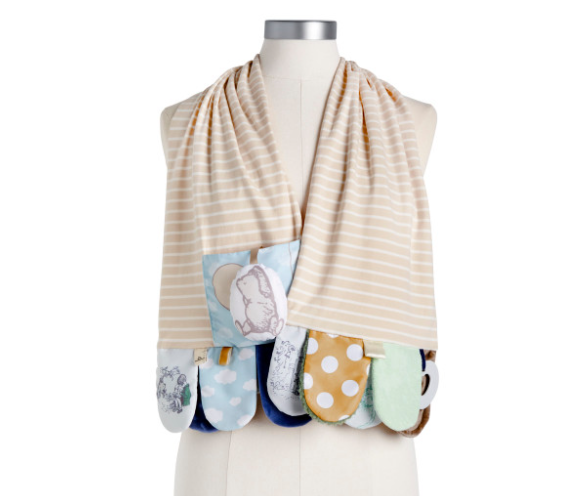 Mommy & Me Activity Scarf - Tan and Blue