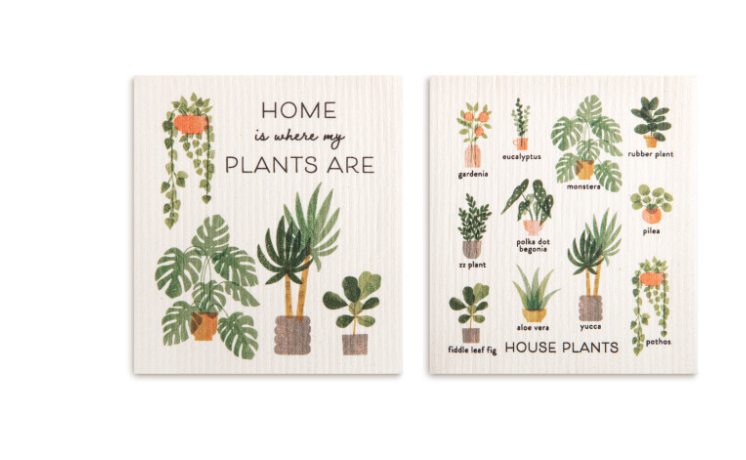 Bio Dish Cloths Set of 2 House Plants
