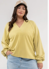 Load image into Gallery viewer, Exposed Seam Relaxed Plus Long Sleeve Knit Top
