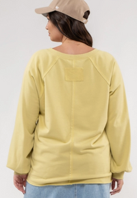 Exposed Seam Relaxed Plus Long Sleeve Knit Top