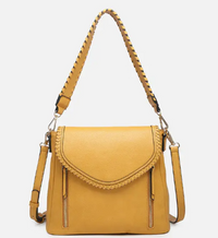 Lorelei Double Zip Whipstitch Trim Crossbody