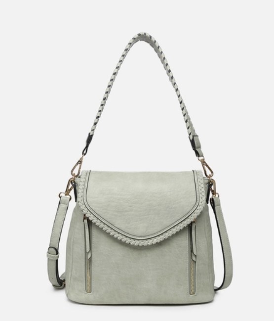 Lorelei Double Zip Whipstitch Trim Crossbody