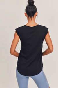 V Tee with Curved Hem