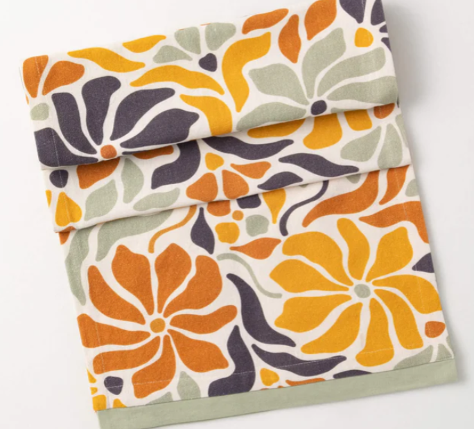 Mod Floral Cotton Table Runner