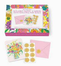 Load image into Gallery viewer, Garden Splash Studio Note Cards with Matching Wax Seals
