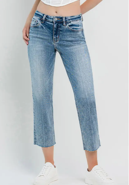 VERVET High Rise Straight Jeans