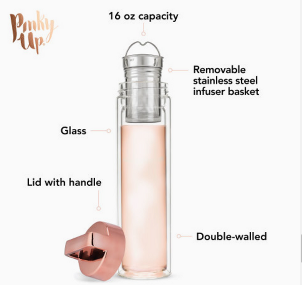 Blair™ Botanical Bliss Glass Travel Infuser Mug By Pinky Up