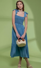 Load image into Gallery viewer, Smocked Chambray Midi Dress
