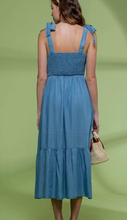 Load image into Gallery viewer, Smocked Chambray Midi Dress
