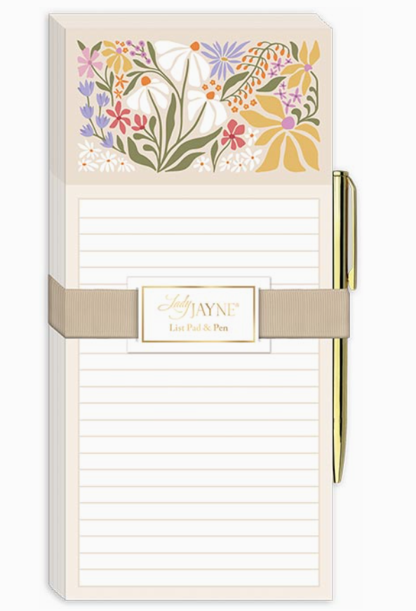 Magnetic List Pad with Pen Flower Market Wildflowers