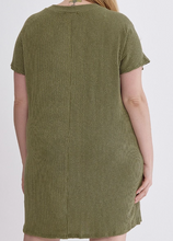 Load image into Gallery viewer, Short Sleeve Ribbed Plus Dress
