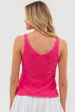 Load image into Gallery viewer, Eyelet V-Neck Sweater Knit Tank Top
