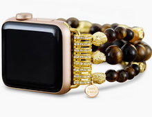 Load image into Gallery viewer, Tiger Eye Gleam Stretch Apple Watch Strap
