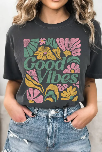 Short Sleeve Relaxed Fit Good Vibes T