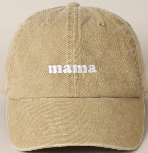 Mama Embroidered Cotton Baseball Cap