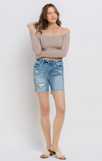 VERVET High Rise Midi Shorts