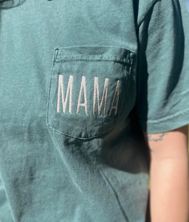 Embroidered Mama Pocket Tee