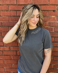 Mama Embroidery Collar Tee