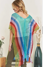 Load image into Gallery viewer, Fringe Hem Multi Color Crochet Tunic
