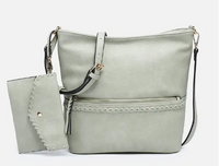 Cynthia Distressed Whipstitch Hobo w/ Wristlet