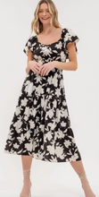 Load image into Gallery viewer, Floral Flounce Sleeve Tiered Midi Dress
