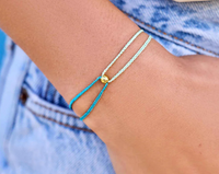 Puravida Blue Two Tone Dainty Bracelet