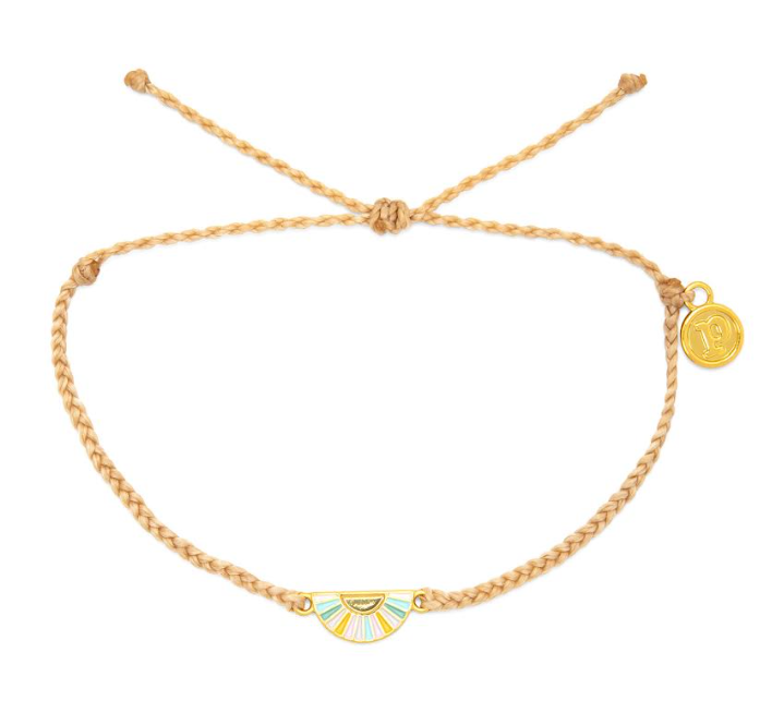 Puravida Sunset Stripe Charm Gold Bracelet