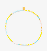 Puravida Mixed Bead Gold Stretch Anklet