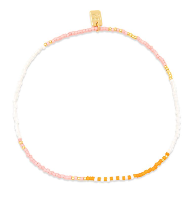 Puravida Mixed Bead Gold Stretch Anklet