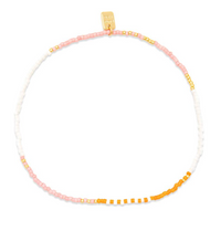 Puravida Mixed Bead Gold Stretch Anklet