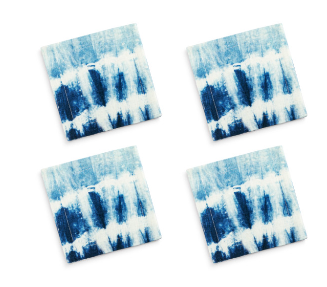 Coastal Shibori Fabric Cocktail Napkin