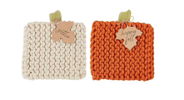 Pumpkin Knit Trivet