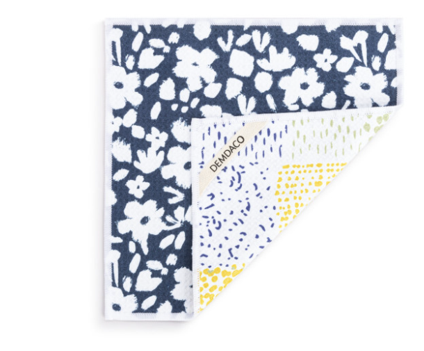 Navy Floral 2-Sided Dishcloth