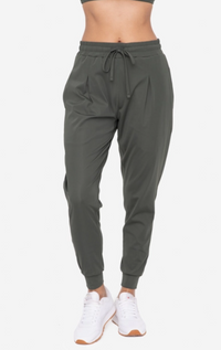 Solid Pleated Front Joggers