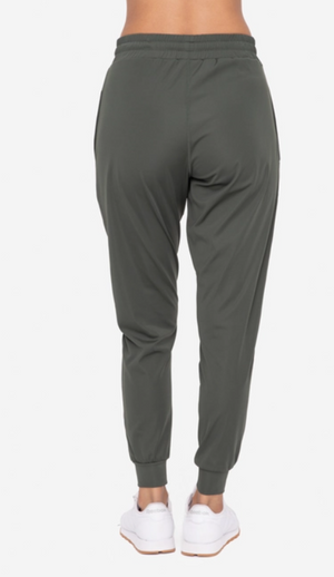 Solid Pleated Front Joggers