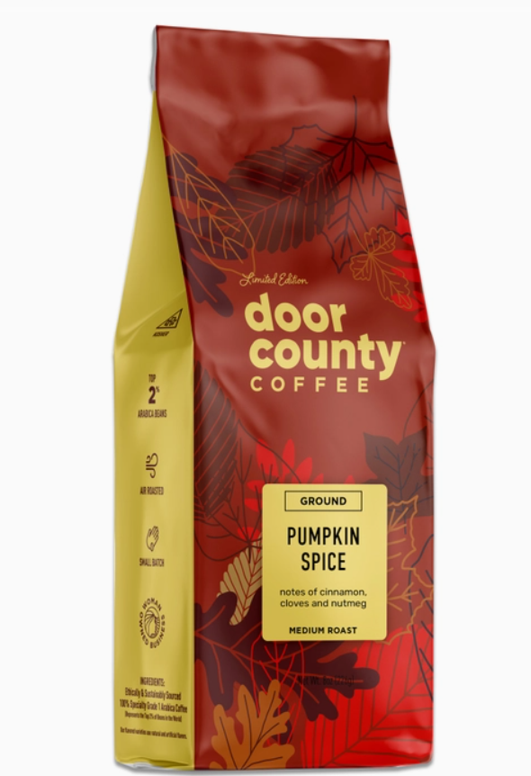 Door County 8oz Pumpkin Spice Specialty Fall Flavored Coffee