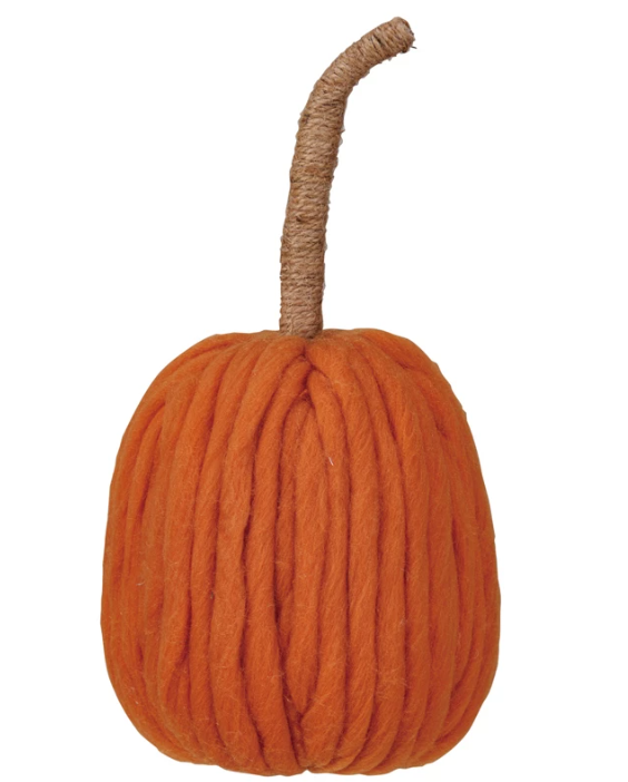 Wool Pumpkin w/ Jute Wrapped Stem