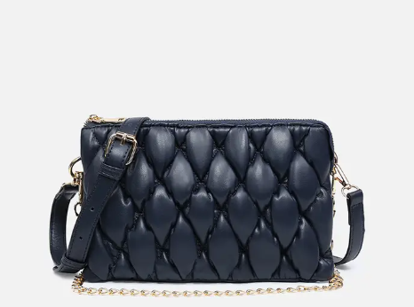 Izzy Puffer Quilted Crossbody w/ Chain