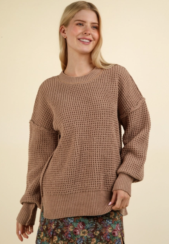 Oversized Knit Sweater Pullover Plus Top