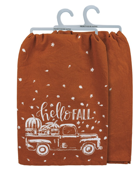 Hello Fall Chalk Kitchen Towel