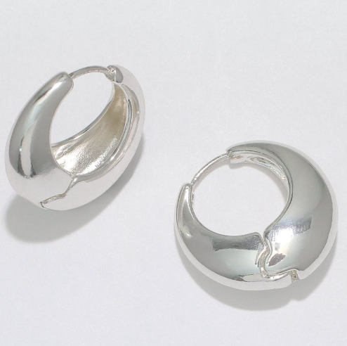 Earrings Polished Silver Huggies