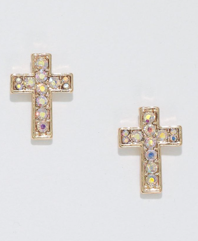 Gold Cross With Crystals